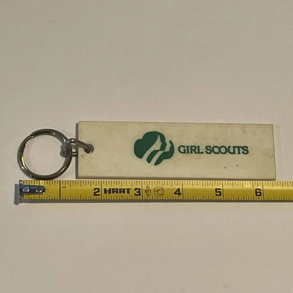 Girl Scout White Green‎ Key Chain Rectangle 5